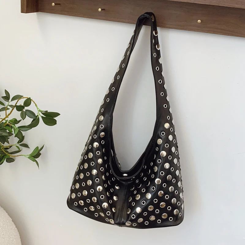 Women's Large Capacity Underarm Shoulder Bag | Trendy Thread-Patterned Casual Handbag | Premium TPU Versatile Crossbody Purse | Soft Bucket Tote with Dual Straps and Nylon Lining Luxegan