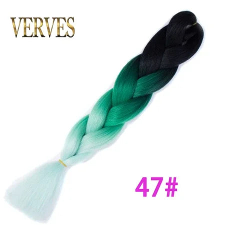 Synthetic Jumbo Braid Kanekalon Braiding Hair 24in | Ombre & Solid Colors | 100g