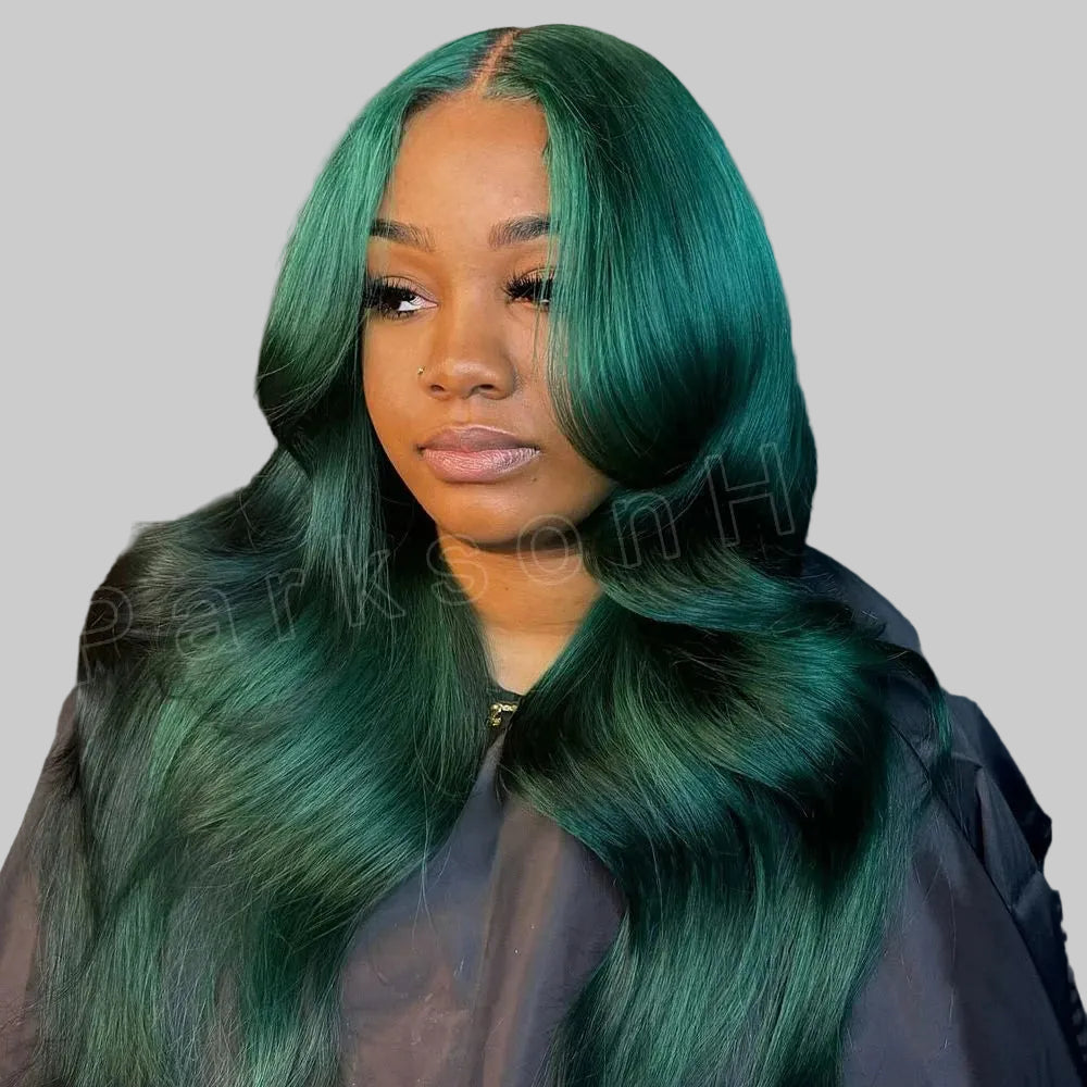 Dark Blue Wear-and-Go Glueless Frontal Wig | High-Impact 613 Colored Lace Front Wig | 13x6 HD Transparent Swiss Lace Body Wave Brazilian Human Hair Wig for Women Luxegan