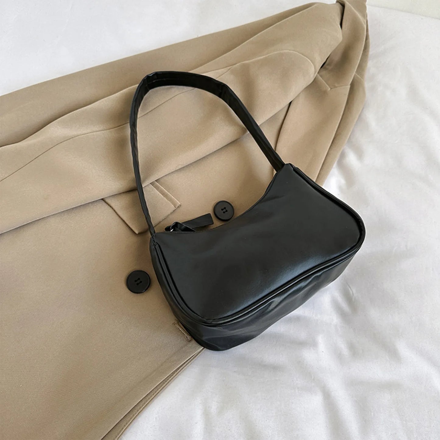 Retro Women's Solid Color Zipper Phone Bag | Hand Bag, Shoulder Bag & Armpit Bag (Mochilas Para Mujer, Mochila Y2k) Luxegan
