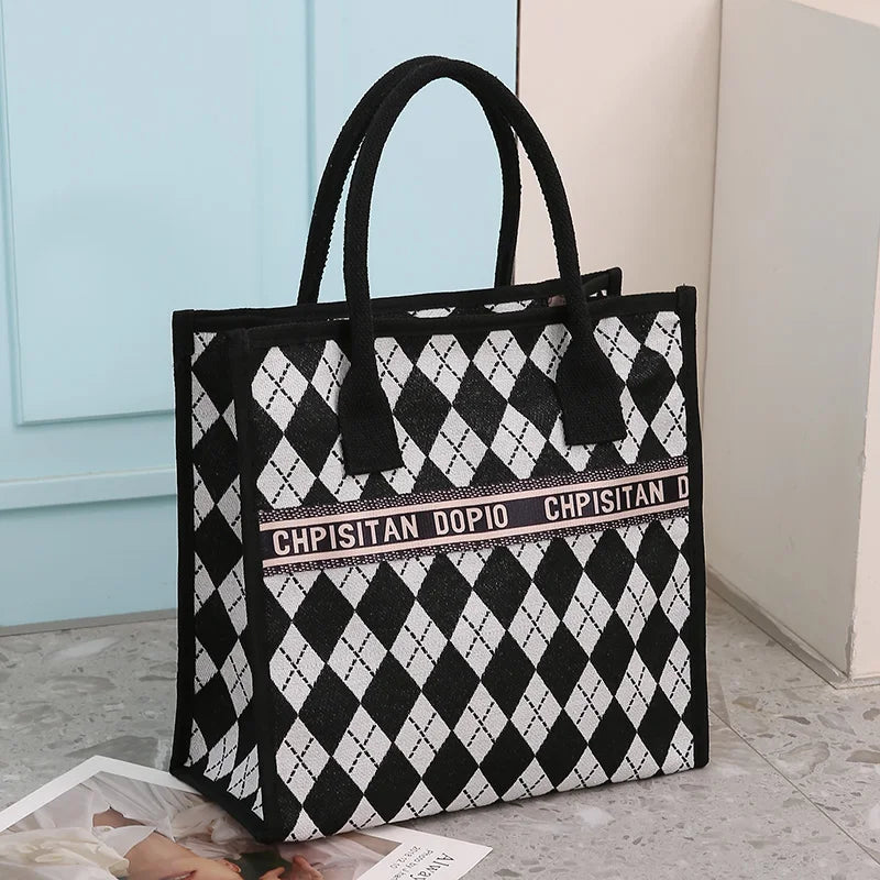 New Arrival! Fashionable Top-handle Bag with Cute Cat Pattern | Large Capacity Mommy Bag for Women, Perfect for Work and Commuting Luxegan