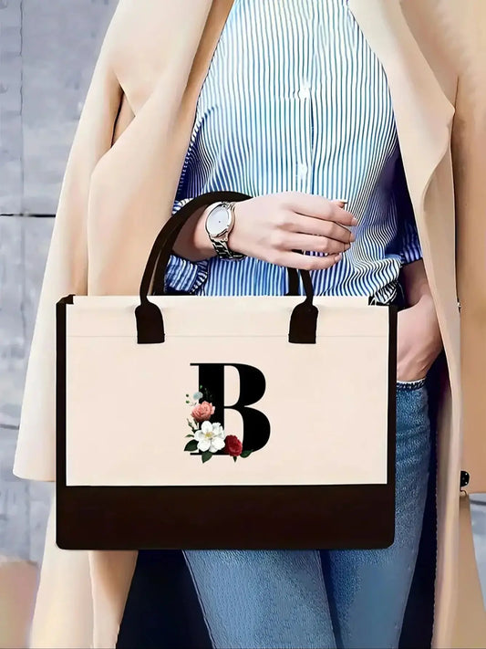 Pattern Printed Canvas Shoulder Bag | Large Capacity Combination Handbag & Storage Bag | Foldable, Reusable, & Eco-Friendly Unisex Casual Tote Luxegan