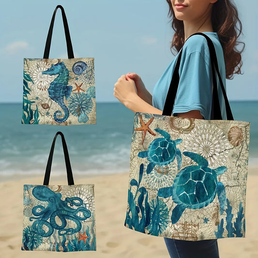 Rustic Sloth Print Tote Bag | Sophisticated Large Capacity Shoulder Shopping Bag | Elegant Reusable Travel & Beach Handbag | "Dignified" Square Polyester Purse for Eco-Conscious Daily Styling Luxegan