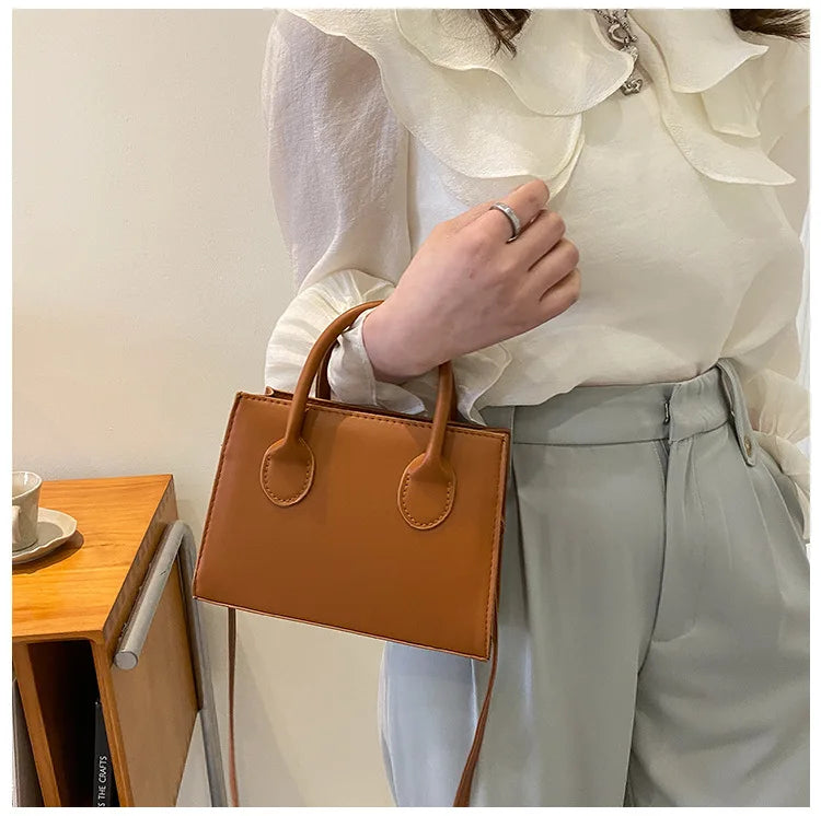 Elegant Black Handbag with Dual Handles | Chic Crossbody Bag & Retro Stylish Tote (Small Bag for Women & Girls) Luxegan