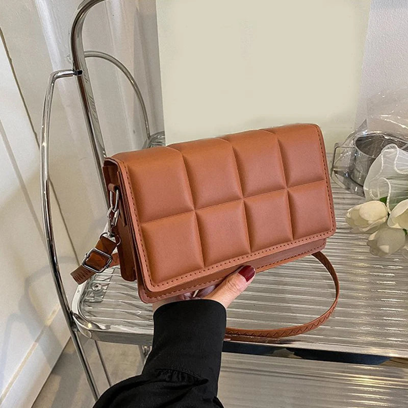 New Designer Small Messenger Handbag | Fashion Trend PU Leather Crossbody Bag for Women | Minimalist Single-Shoulder Travel Purse | Elegant Flap Style Female Handbag Luxegan
