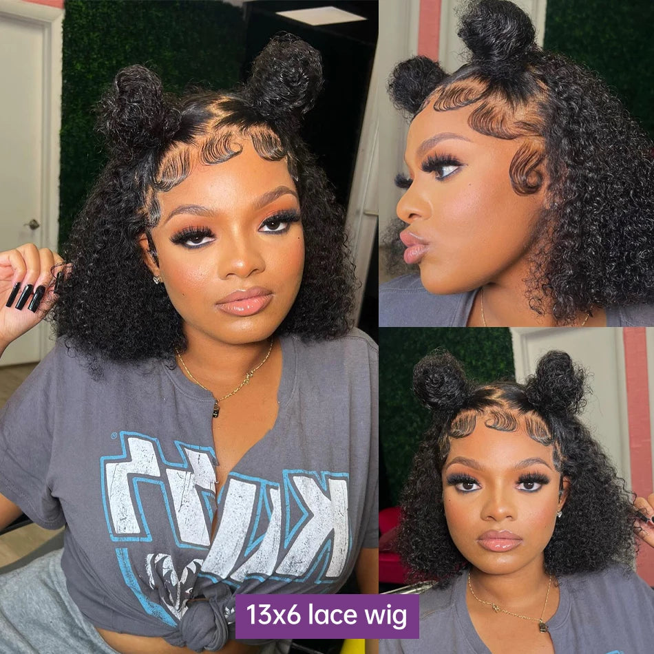 Mossily Short Curly Bob Wigs 13x6 HD Lace Front Human Hair For Women 200% Deep Wave 13x4 Frontal Brazilian Remy 5x5 Closure Wig