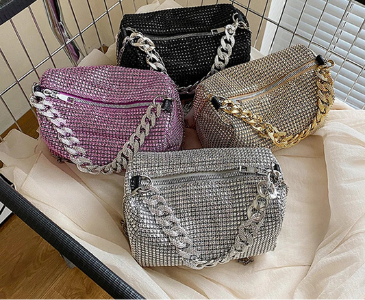 Bling Diamond Design Small Crossbody Messenger Bags | Women Summer Trend Luxury Fashion Travel Shoulder Handbags & Purses Luxegan
