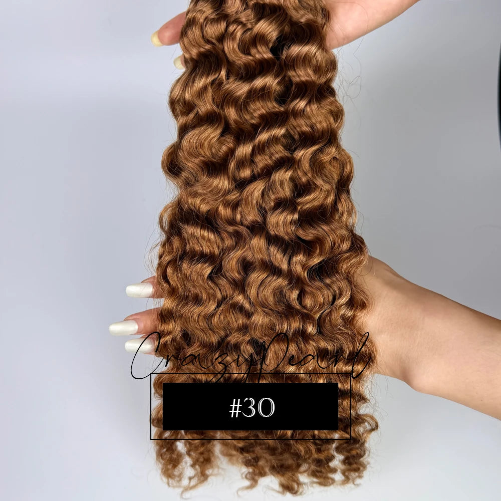 Curly Feather Crochet Human Hair Extensions | 12–30 Inch Luxegan