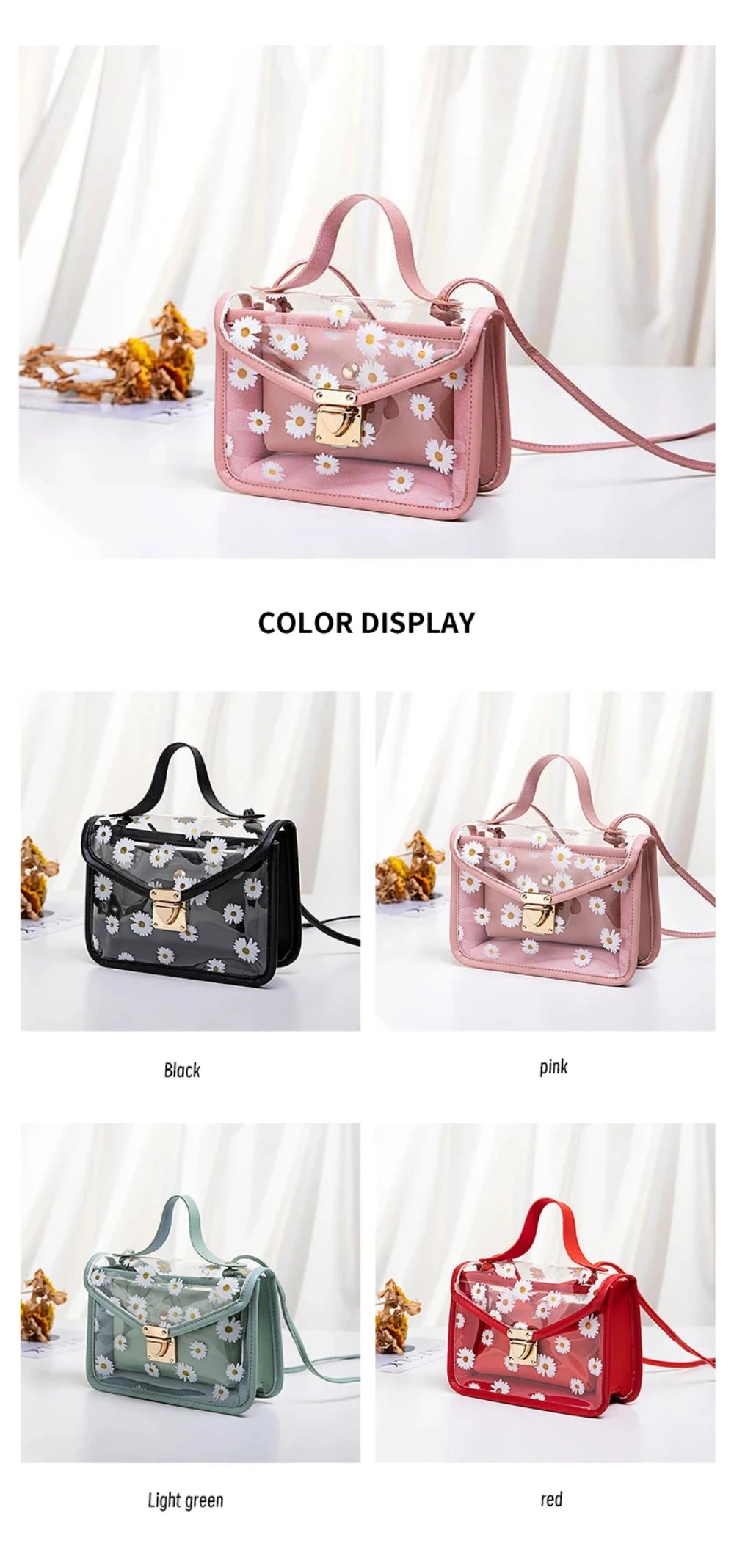 Women's Cute Print Transparent Crossbody Bag | Diagonal Straddle Shoulder Bag Luxegan