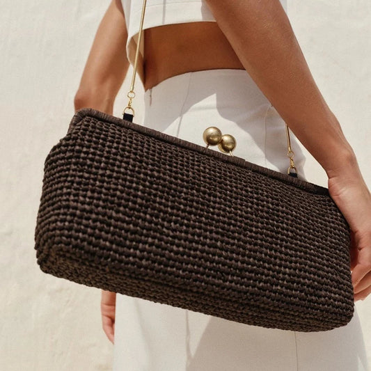 Vintage Shell Straw Shoulder Bag | Sophisticated "Paper Woven" Silhouette | Spring & Summer Versatile Crossbody Bag | "Dignified" High-Performance Single-Strap Essential for Radiant Versatile Styling Luxegan