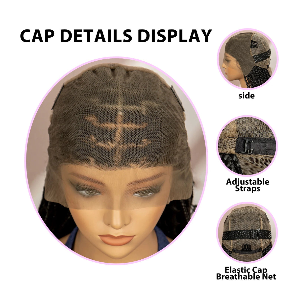 Synthetic Full Lace Bohemian Box Braided Wigs with Baby Hair Boho Box Braided Wigs Curly Hair Full Lace Front Wigs Luxegan