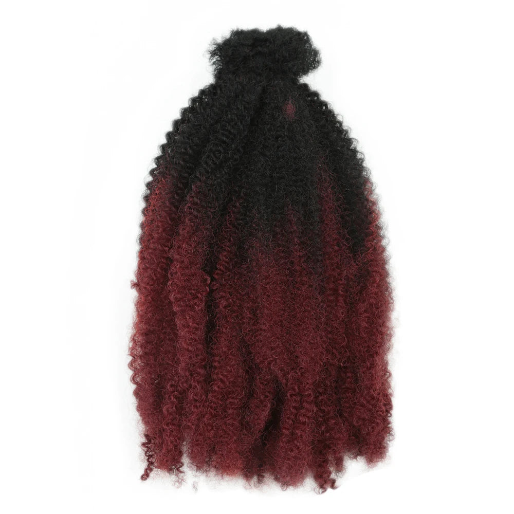 Afro Kinky Curly Bulk Synthetic Braiding Hair 12in – Soft Micro Twist Crochet Hair | 12 Ombré - view 10