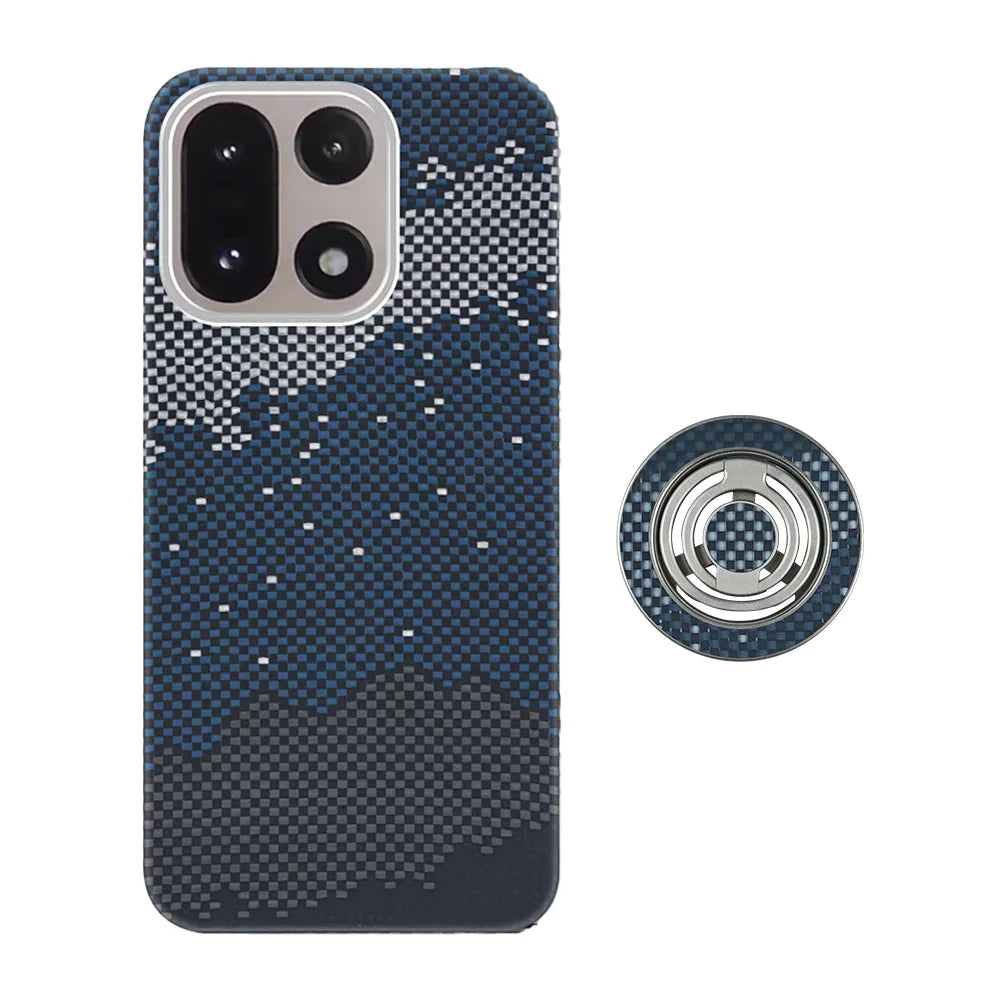 Para funda de teléfono OnePlus 15 de fibra de aramida Kevlar, carcasa dura de fibra de carbono ultradelgada y ligera, cubierta protectora magnética para negocios