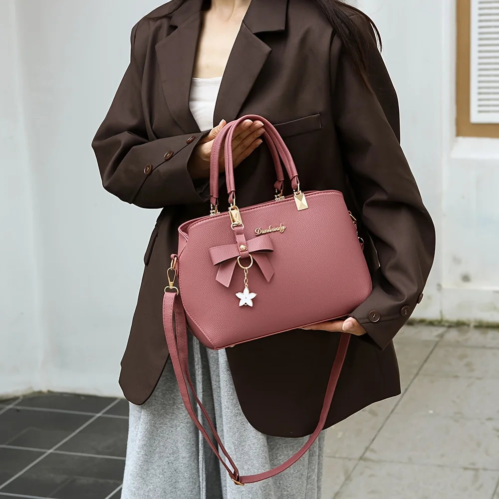 Elegant Shoulder Bag with Bowknot Decoration | Fashion Handbag for Work & Party Luxegan