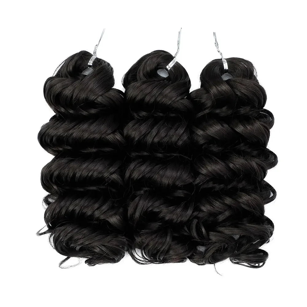 Ombre Deep Wave Twist Crochet Hair | Synthetic Braiding Hair | 12 Inches | 250g Luxegan