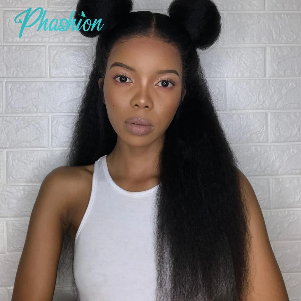 Phashion Kinky Straight Human Hair Bundles 1/3 Pcs/Lot 30 32 Inch 100% Remy Hair Extensions For Black Women Brazilian Weave 10A