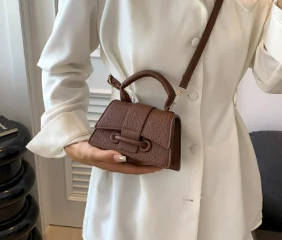 Trend Solid Box Shoulder Bag | Sophisticated Advanced Crossbody Clutch | Elegant Fashion Mini Purse & Cosmetic Bag | "Dignified" Soft PU Storage Handbag for Versatile Daily Styling Luxegan