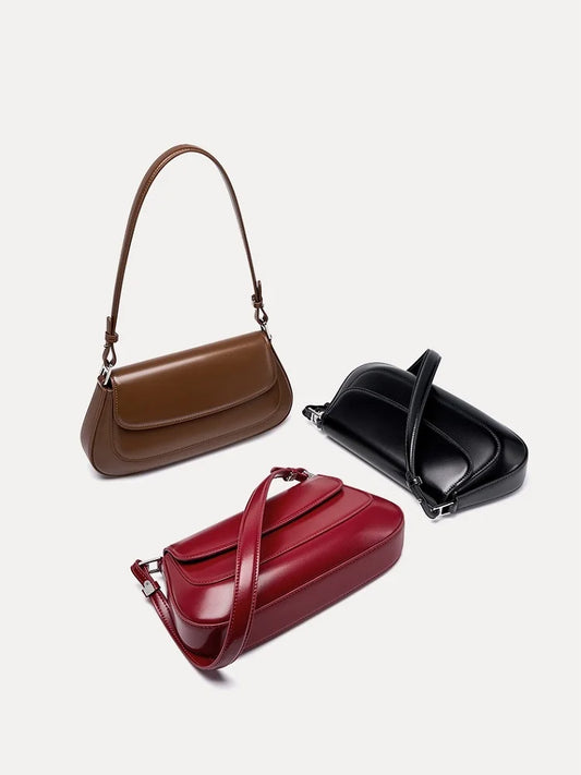 100% Genuine Leather Women's Shoulder Bag | Korean Style Ladies Luxury Cow Leather Crossbody & Armpit Handbag for Street Shopping Luxegan