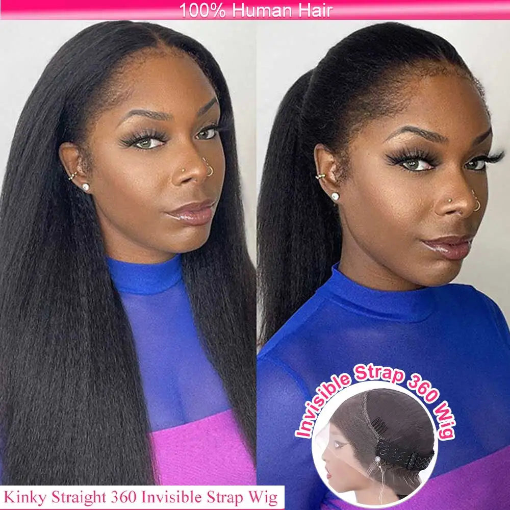 Invisi-Strap 360 HD Glueless Wig | Sophisticated "Yaki Straight" Frontal Silhouette | Elegant 250% - view 6