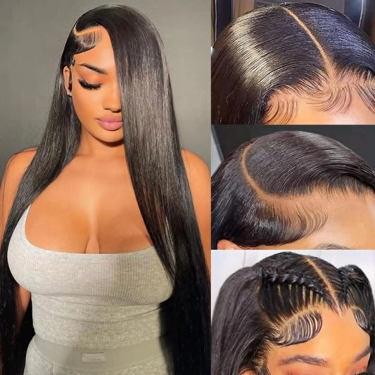 30-Inch Bone Straight HD Transparent Lace Front Wig | 13x6 Full Lace Frontal, 13x4 Frontal & 4x4 Lace Closure Options | 100% Brazilian Virgin Human Hair Long Wig with Baby Hair Luxegan