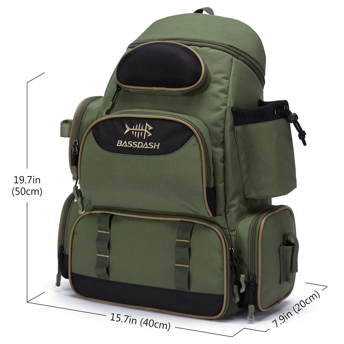 Mochila de pesca Bassdash, liviana, táctica, caja de aparejos, multifuncional