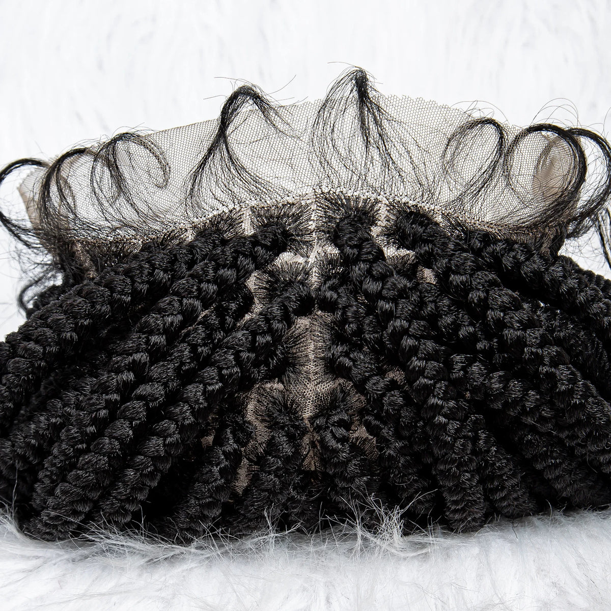 Pelucas trenzadas Bob para mujeres negras Peluca de encaje completo con trenzas estilo cornrow Peluca sintética de encaje frontal con trenzas de caja sin nudos con cabello de bebé