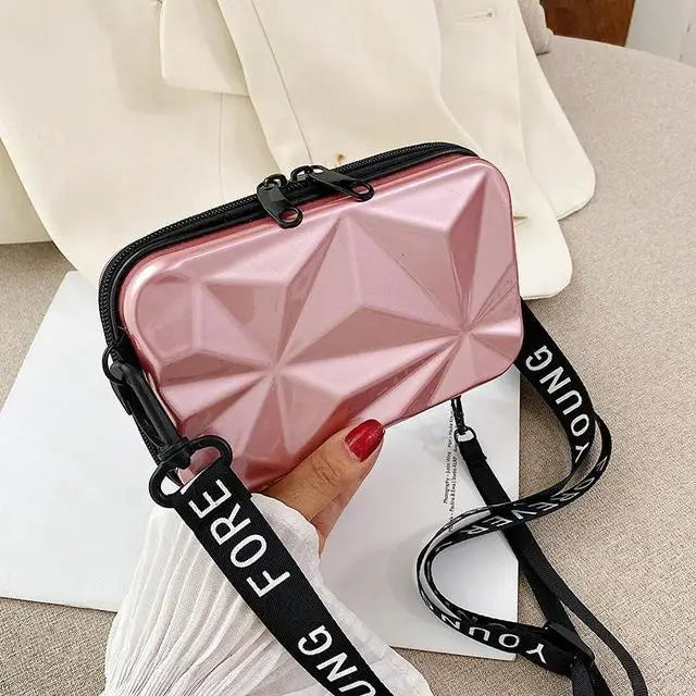 Women's PVC Cosmetic Bag | Travel Suitcase Shaped Wallet & Makeup Organizer Luxegan
