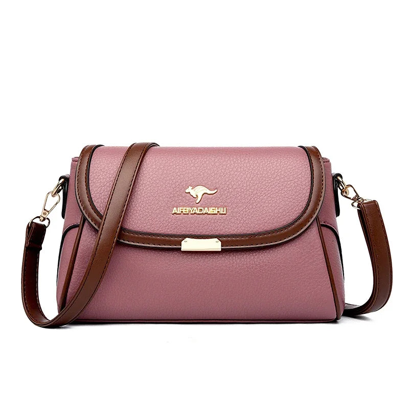 Solid Color High-Quality Leather Small Shoulder Bags | New Messenger Bags with Strap & Designer Crossbody Bag (Sac à Main) Luxegan