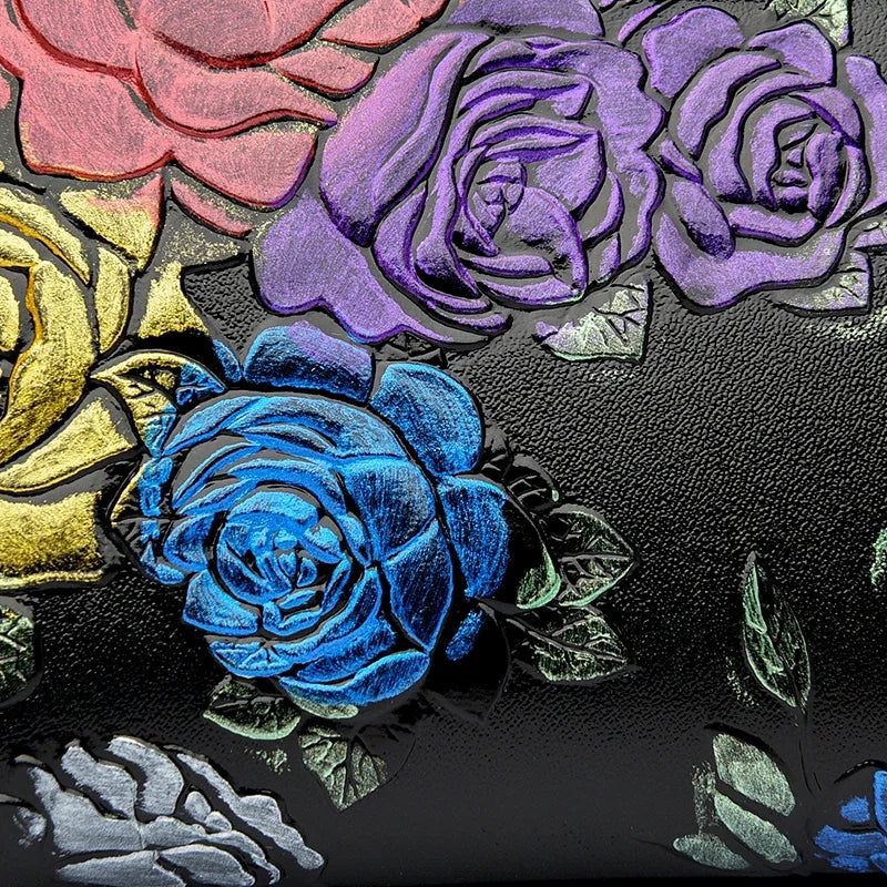 Women's Floral Patterned Shoulder Bags | High-Quality Leather Crossbody Bag & Elegant Commuting Handbags Luxegan