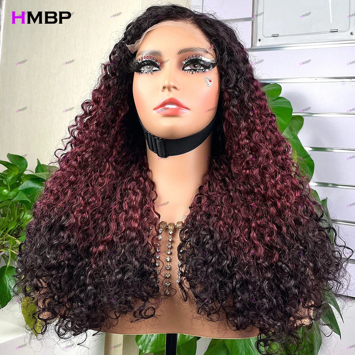 Ombre 99J Borgoña Sin Pegamento Pelucas de Cabello Humano Rizado Kinky 13x6 Hd Peluca Frontal de Encaje Cabello Humano para Llevar Pre-arrancado Pelucas Rizadas 34 Pulgadas