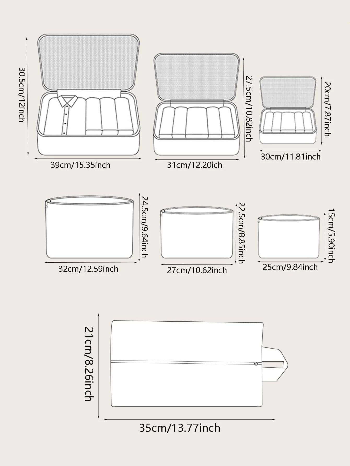7PCS/Set Travel Organizer Storage Bags | Suitcase Packing Set & Portable Luggage Organizer (Clothes Shoe Pouch) Luxegan