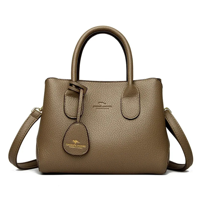 High-Quality PU Leather Women's Handbag | Luxury Shoulder & Crossbody Messenger Bag | Fashionable Multi-Layer Luxegan