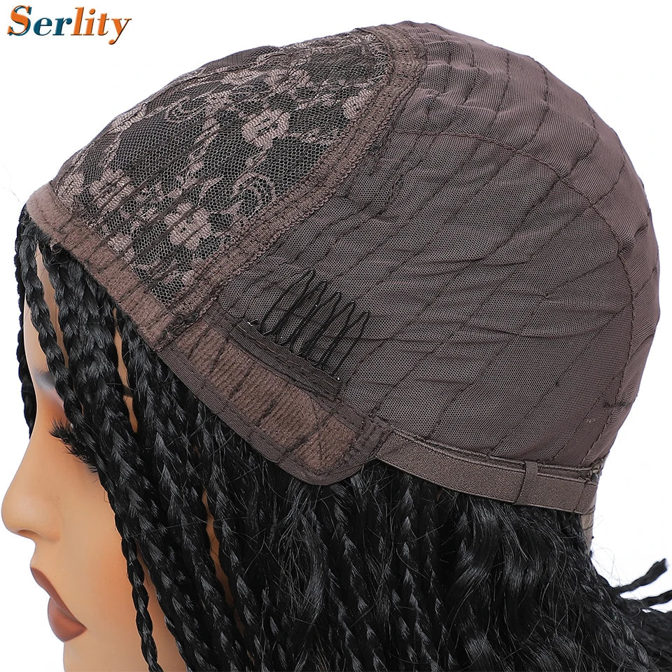 New Style Bob Box Braided Wigs For Black Women 12inches Synthetic Box Braids Crochet Hair Wigs On Sale Clearance Short Black Wig Luxegan