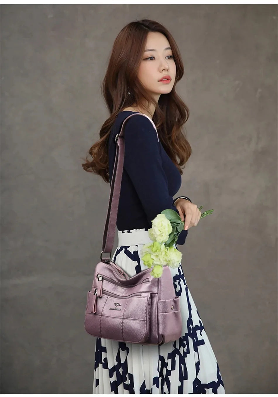 PU Leather Solid Flap Bag | Luxury Designer Shoulder Crossbody Sac Handbag Luxegan