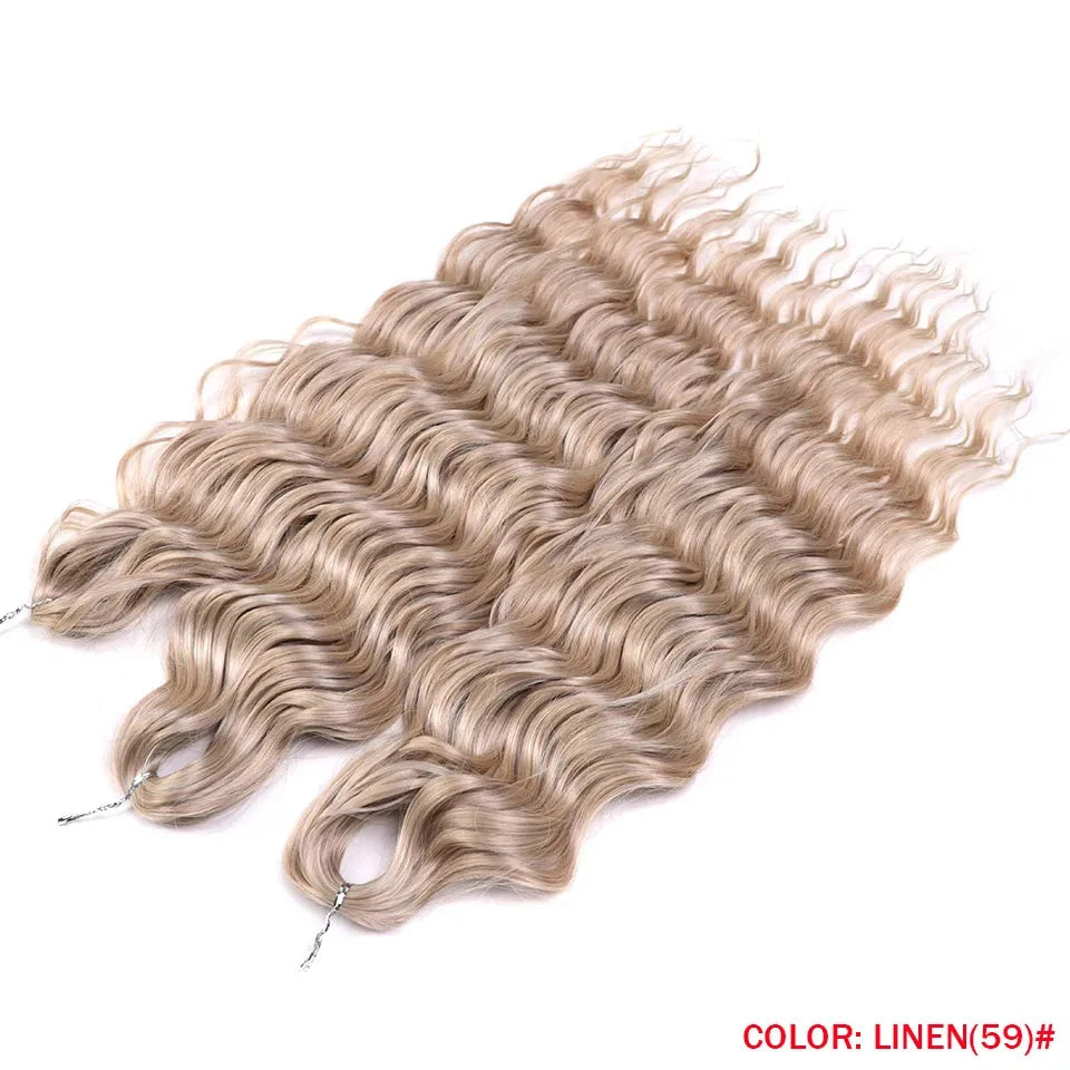 Synthetic Anna Curl Water Wave Crochet Braiding Hair – 24 Inch | 300g | 60 Strands | 88 Ombre & - view 67