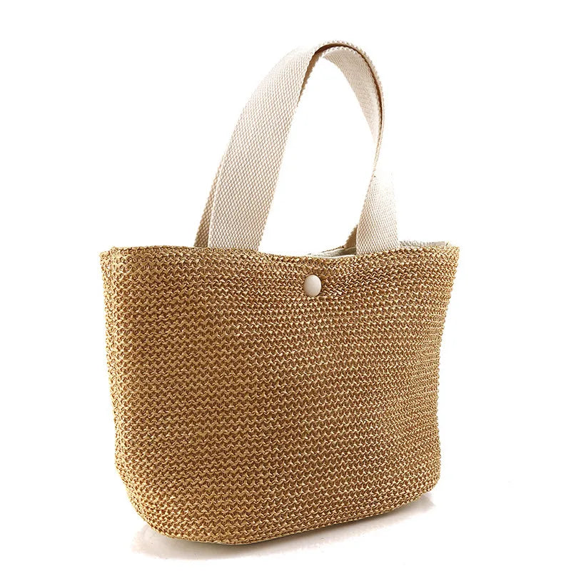Beach Straw Shoulder Messenger Bag | Bohemian Summer Woven Rattan Bucket Tote Luxegan