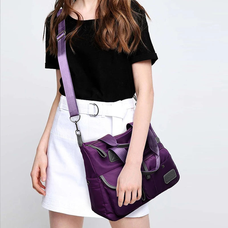 Women's Multifunctional Bag | Large Capacity Casual Shopping Handbag & Waterproof Nylon Crossbody Shoulder Bag Luxegan