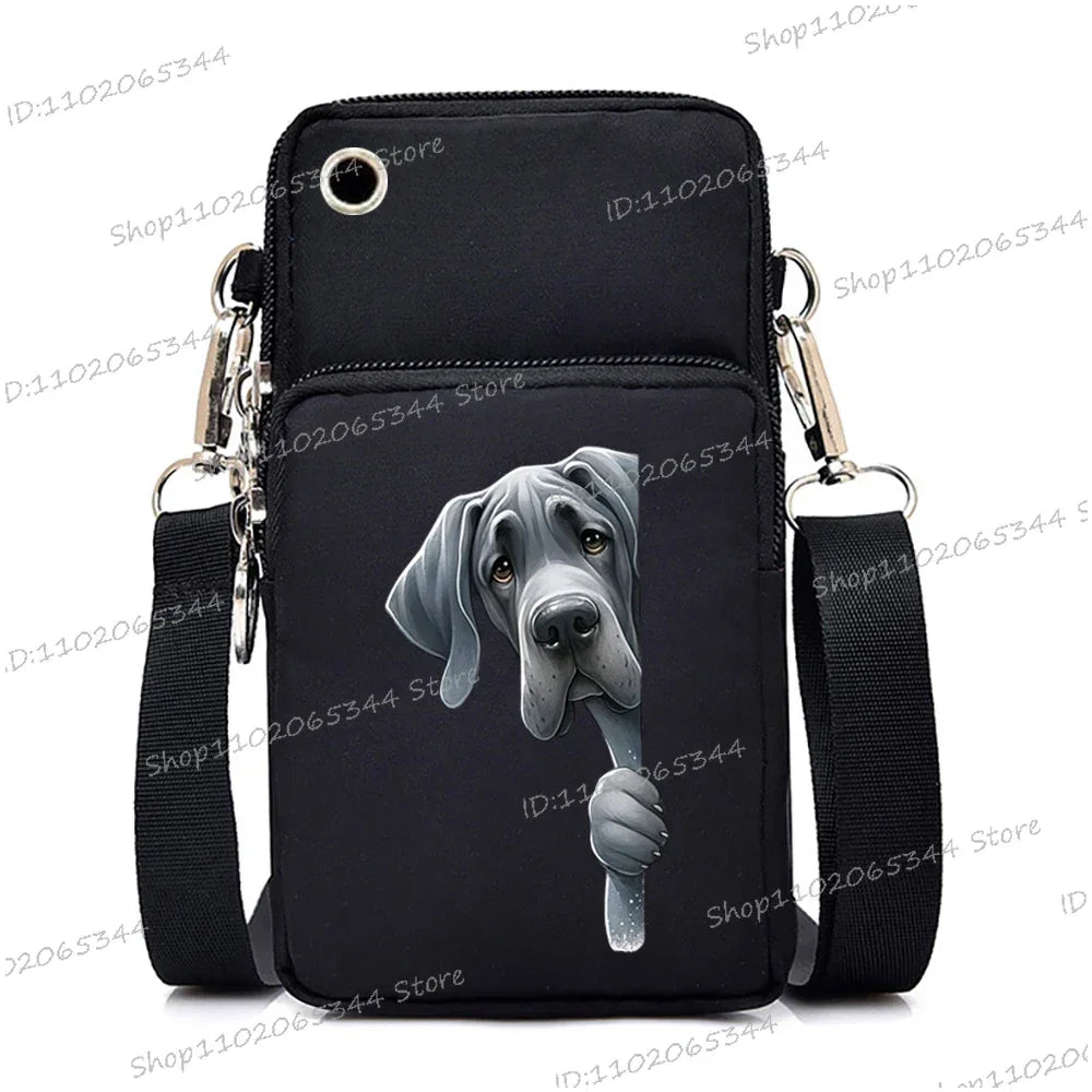 Funny Anime Dog Print Mobile Phone Bag | Unisex Crossbody & Handbag Luxegan
