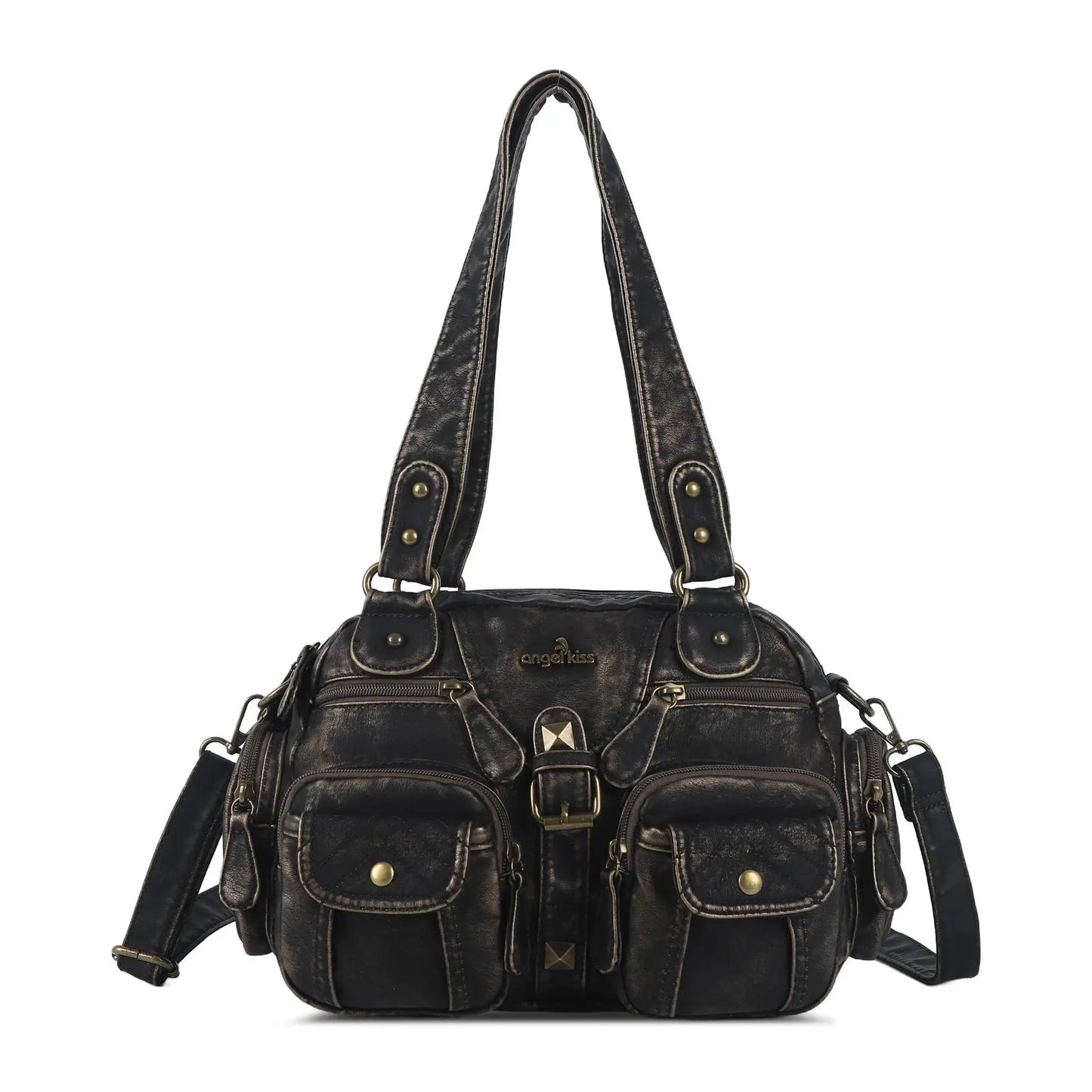 Women’s Rose Top-Handle Satchel | Luxury PU Leather Dumpling Bag | Versatile Crossbody & Shoulder Purse with Organized Interior Luxegan 