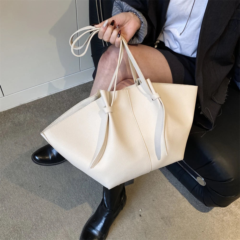 Luxury Designer 2-in-1 Shopper Tote Set | Branded Soft PU Leather Shoulder Handbag for Women (Big Capacity) Luxegan