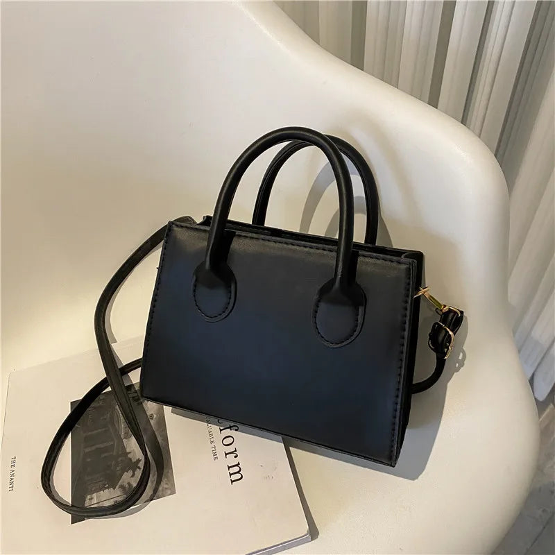 Elegant Black Handbag with Dual Handles | Chic Crossbody Bag & Retro Stylish Tote (Small Bag for Women & Girls) Luxegan