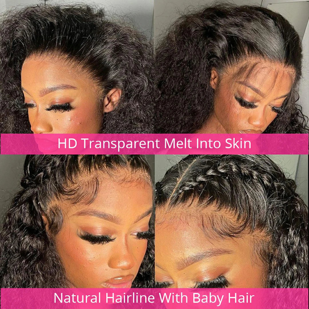 Transparent Deep Wave Lace Frontal Wig | Sophisticated 13x6 & 13x4 French Lace | Elegant "Brazilian Remy" 26+ Inch Length | "Dignified" Pre-Plucked 4x4 Closure Human Hair for Radiant Versatile Styling Luxegan