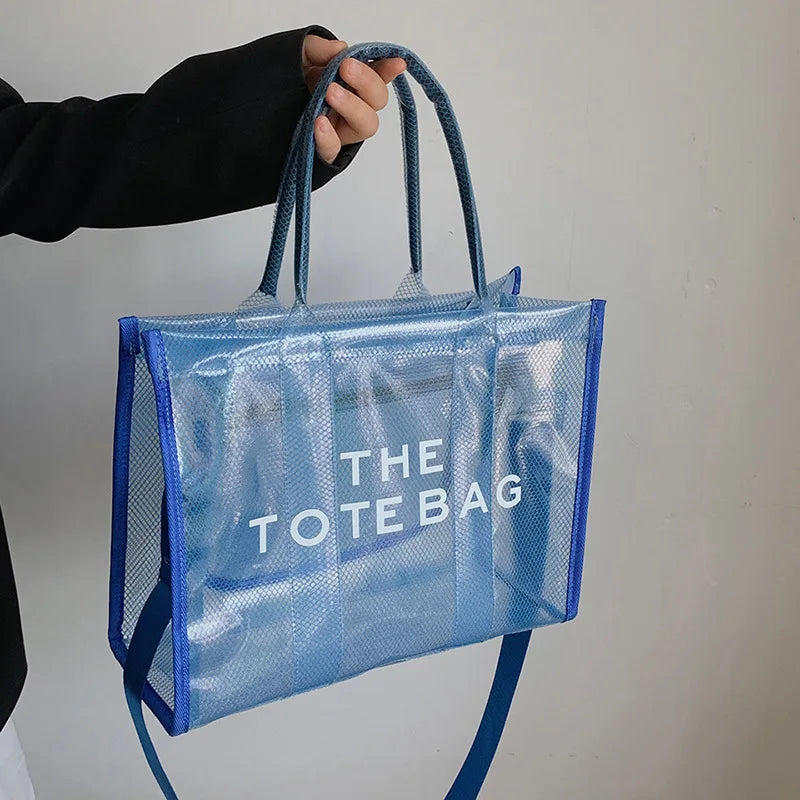 The Tote Bag for Women | Luxury Designer Clear Beach Bag & Summer Crossbody | Fashion Pink PVC Shopper & Handbag Luxegan