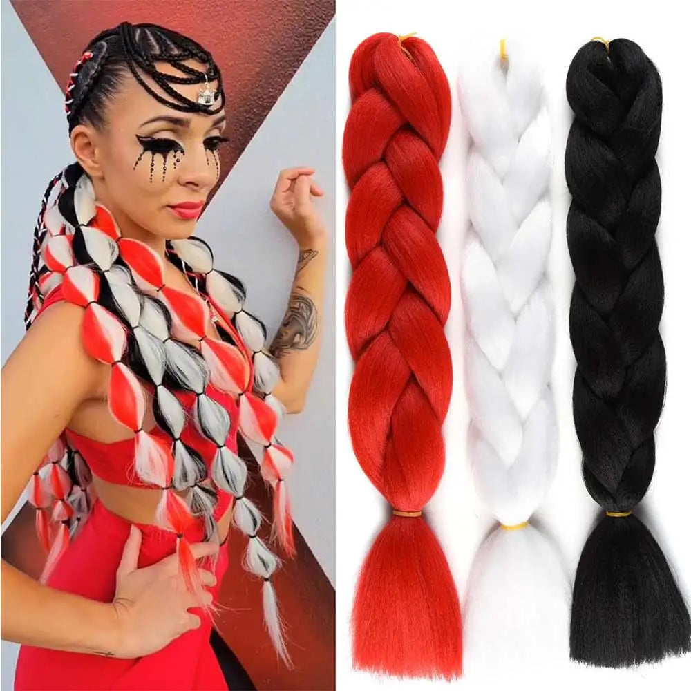 Lihui 24 Inch Pre-Stretched Synthetic Braiding Hair – Kanekalon Jumbo Braid | 100g | 100+ Ombre Colors