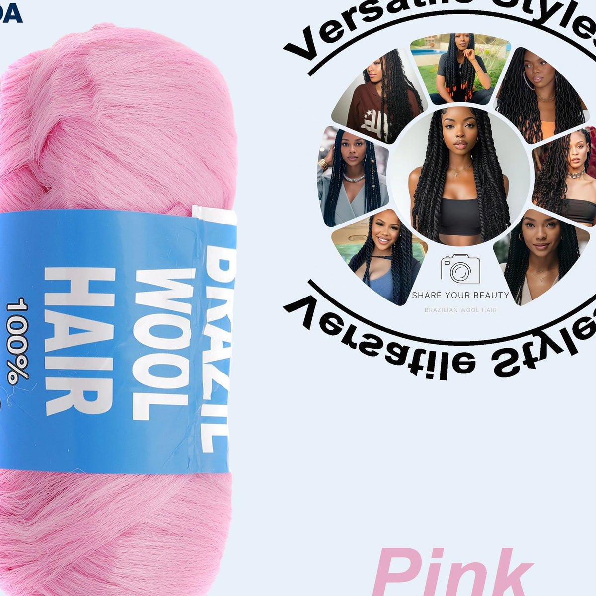 Kinky Curly Braiding Yarn – Acrylic Wool Hair for Crochet, Twists, Faux Locs & Dreadlocks | 14 Colors Luxegan