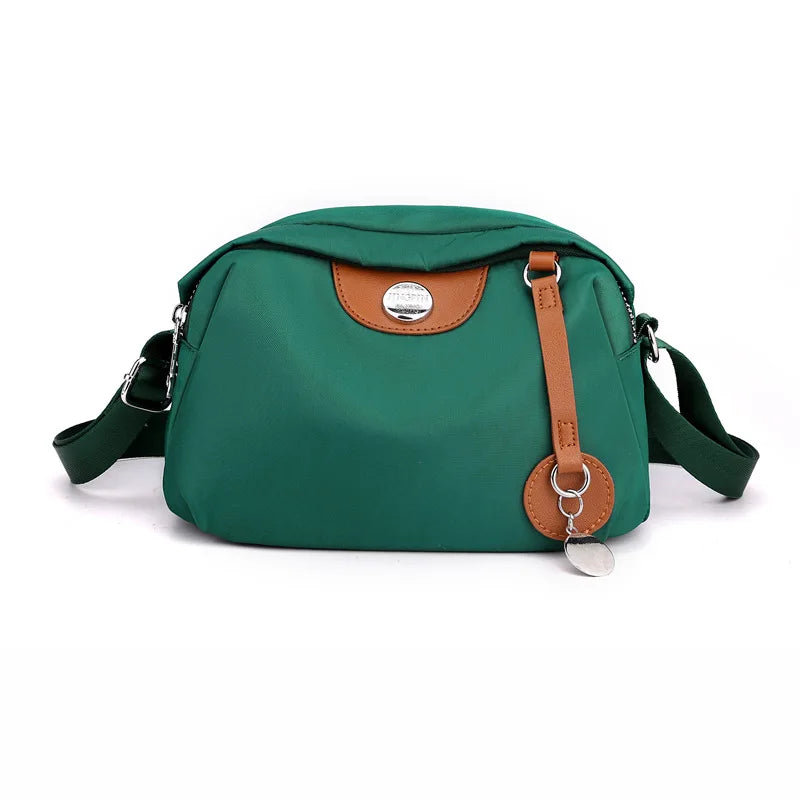 Waterproof Nylon Shell Bag | Casual Solid Color Messenger Purse Luxegan
