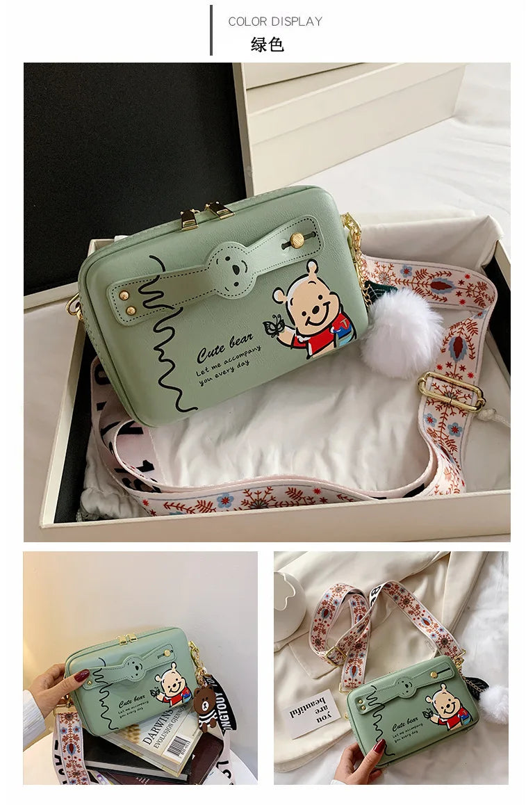 Disney Winnie the Pooh Shoulder Bag | Fashion Cartoon Print Crossbody Bag Luxegan