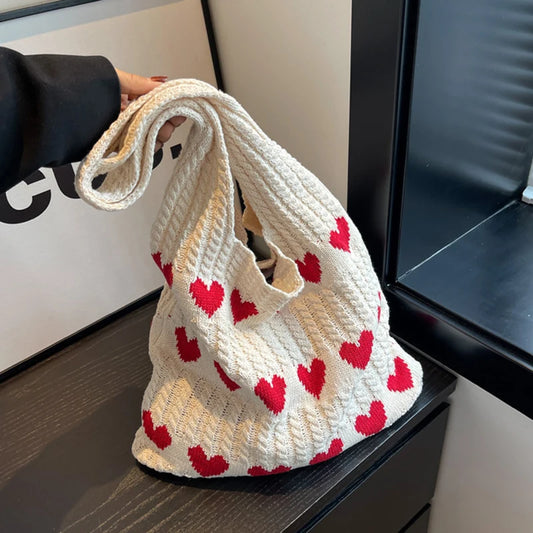 Casual Knitted Cotton Tote | Soft, Large Capacity Summer Bag Luxegan