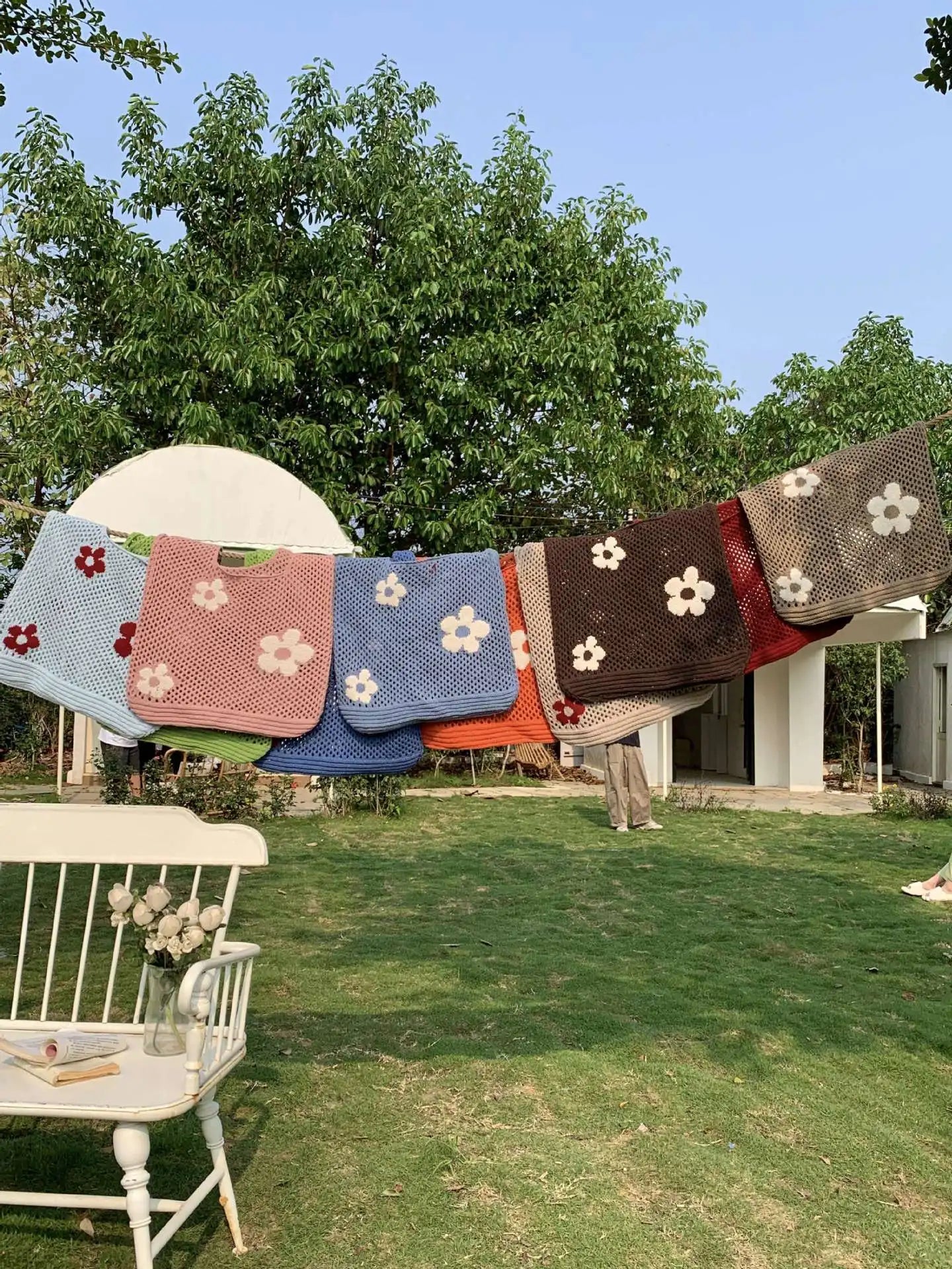 New Simple Retro Shoulder Bag Handbag for Women | Fashion Sweet Flower Hollow Tote Bag | Large Capacity Ladies Shopping Bag Luxegan