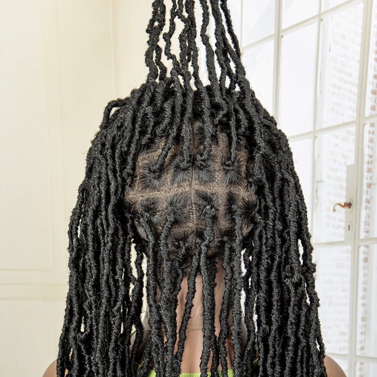 Super Long 36 Inches Synthetic Full Lace Dreadlock Box Braided Wigs for Afro Black Women Black Knotless Braiding Wigs Luxegan